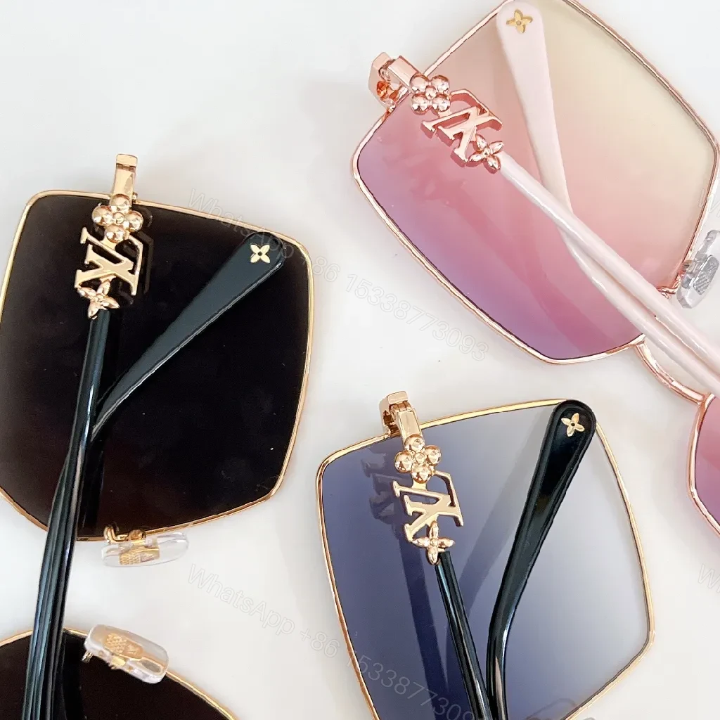 View 6 of Square-Frame Sunglasses Monogram Pattern Luxury Shades