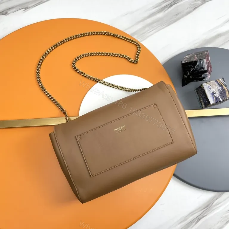 View 7 of Gold-Tone Logo Crossbody Bag: Minimal Leather Luxury