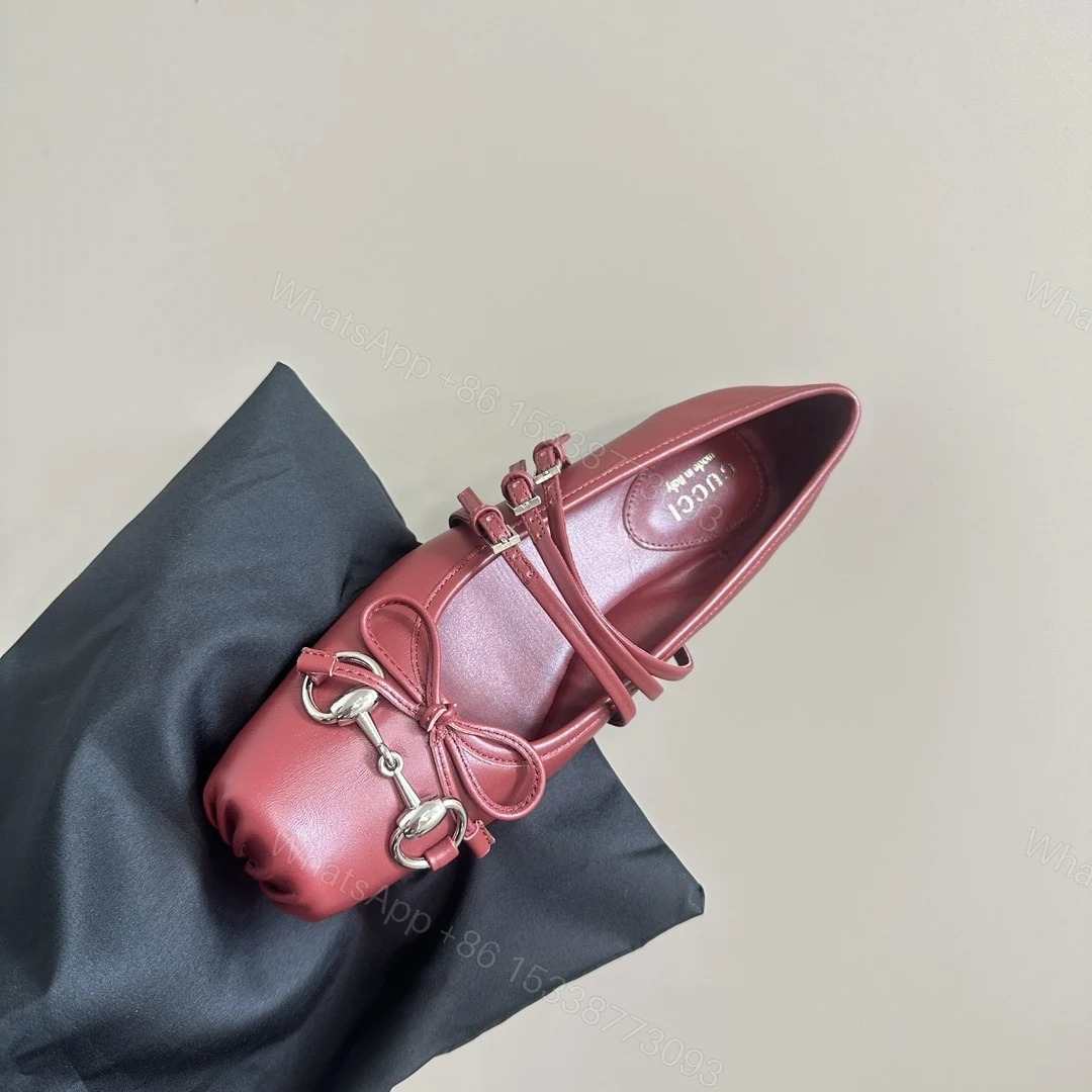 View 7 of GUCCI WOMEN’S HORSEBIT BALLET FLAT SACCHETTO RED 821219 AAEA4 6207