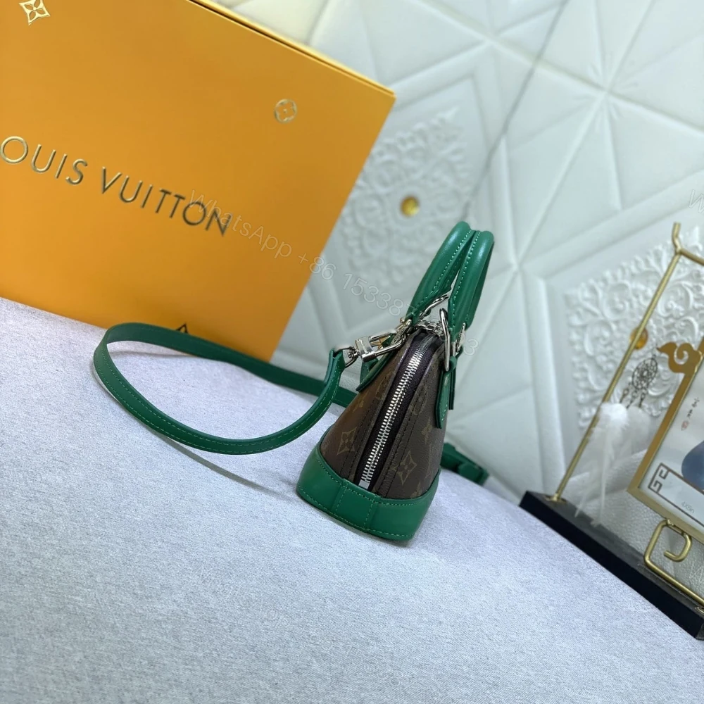 View 3 of Louis Vuitton Mini Alma Monogram Canvas Mix With Green 18Cm M83204