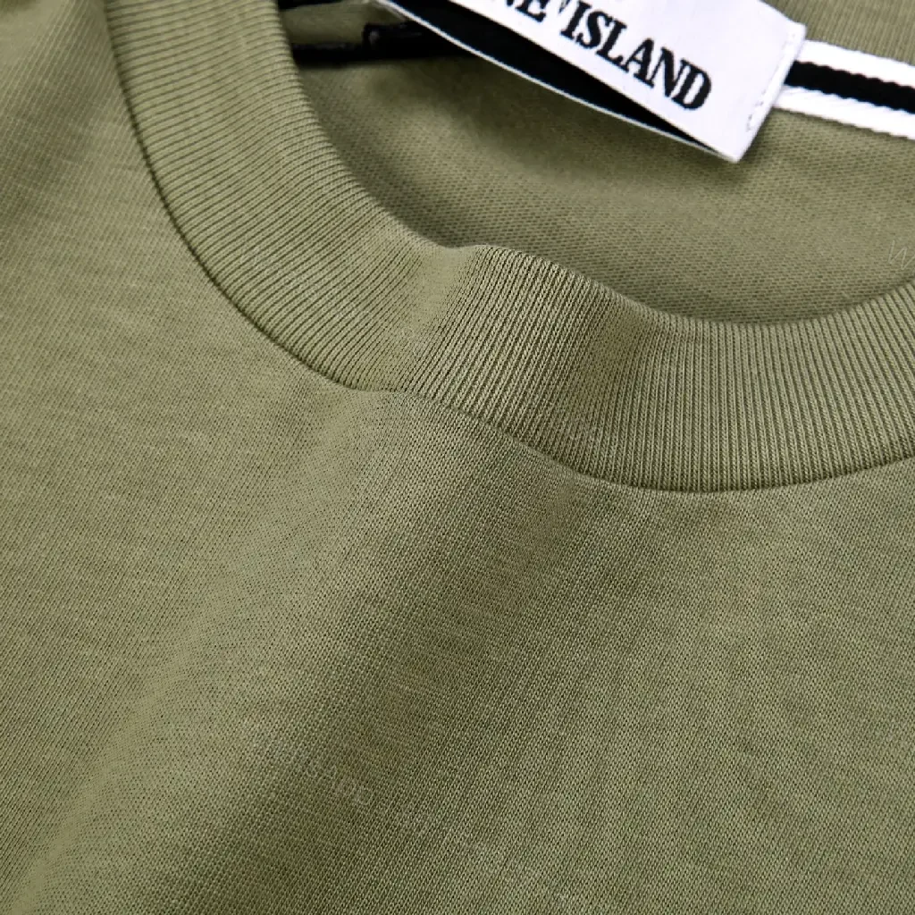 View 4 of Olive Cotton Tee: Minimalist Fit, Durable Luxury Shirt