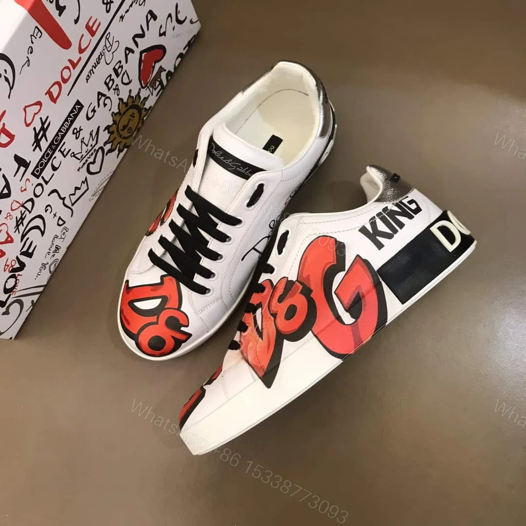 View 4 of DOLCE & GABBANA CALFSKIN PORTOFINO SNEAKERS WITH PATCHES OF THE DESIGNERS – DG02