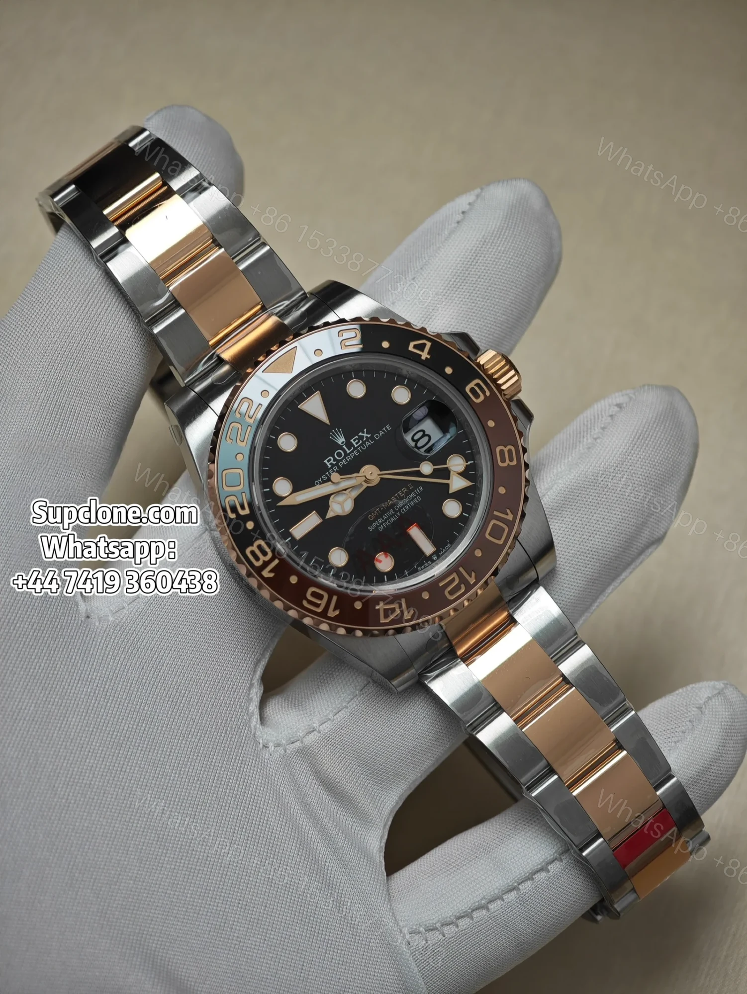 View 2 of Rolex Super Clone Watches 1:1 Root Beer GMT-Master II 126711CHNR 3285 Movement Weighted