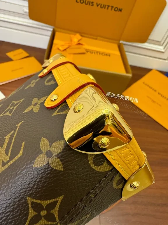 View 3 of Monogram Crossbody: Compact Luxury, Gold Hardware, Structured