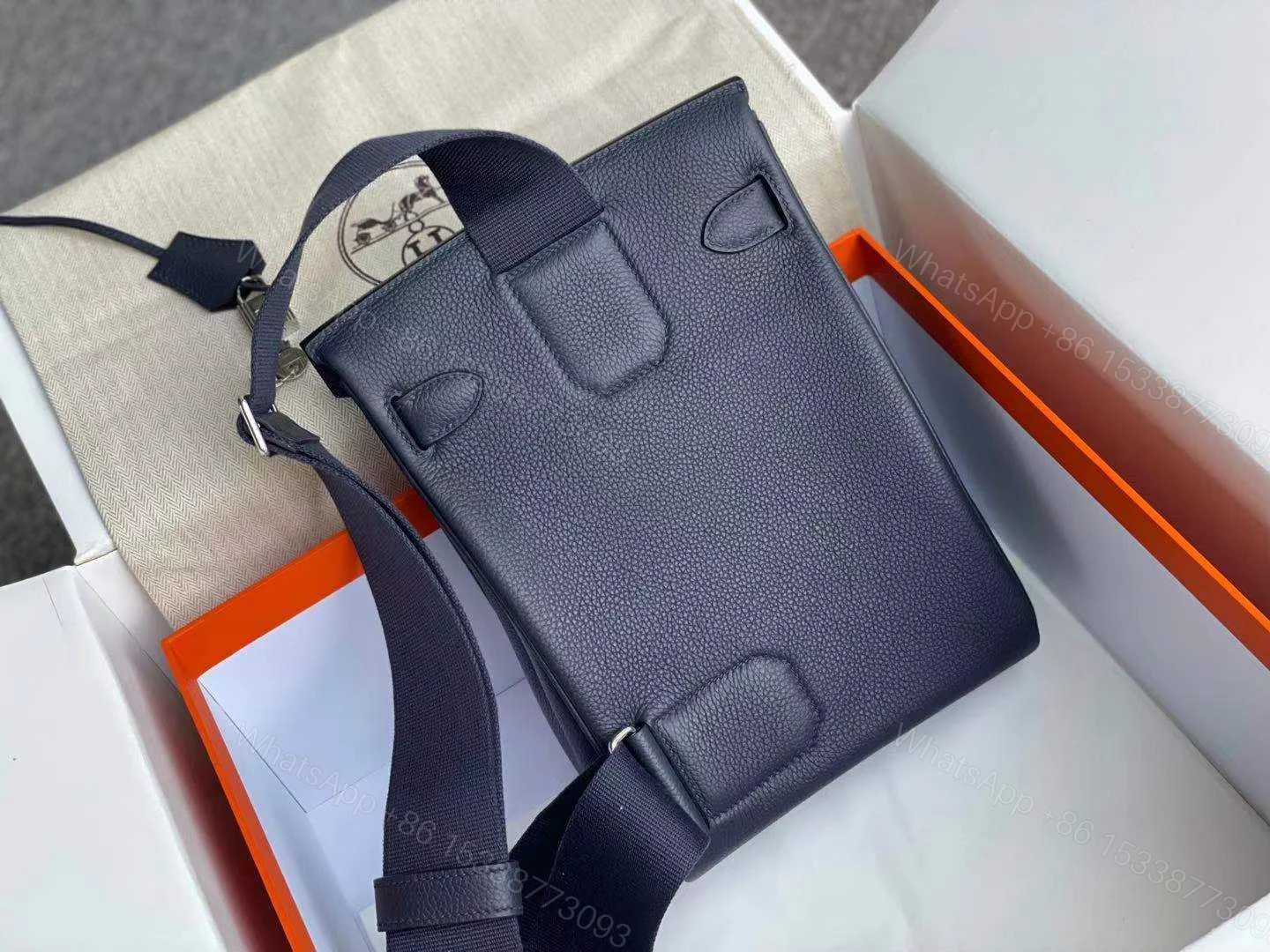 View 3 of HERMES HAC A DOS TOGO BACKPACK PALLADIUM HARDWARE NAVY BLUE 29CM