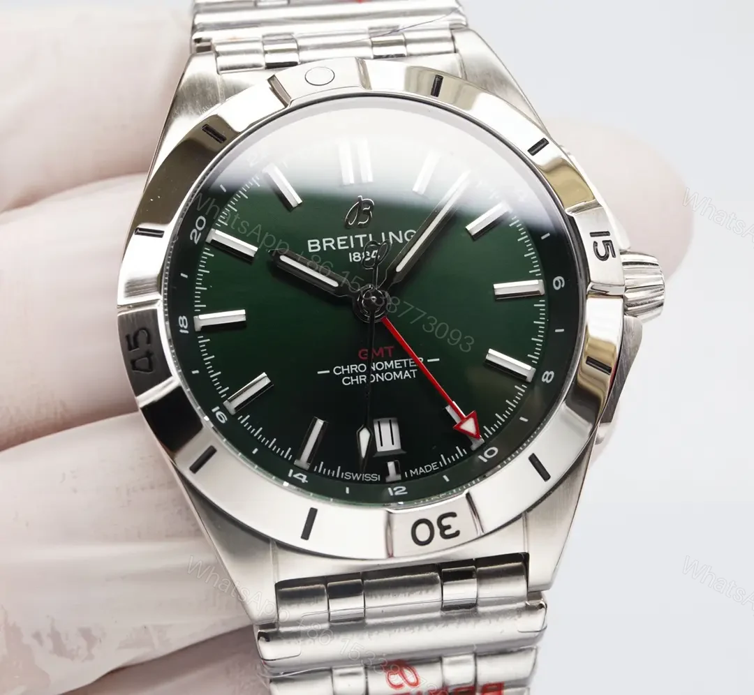 View 2 of Breitling Chronomat GMT 40 Green Replica Steel Bracelet 40MM Premium A32398101L1A1