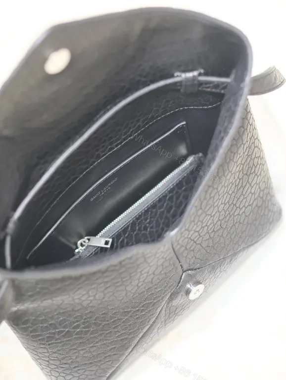 View 5 of Pebble Leather Crossbody: YSL Hardware, Modern Chic, Compact Luxury Bag