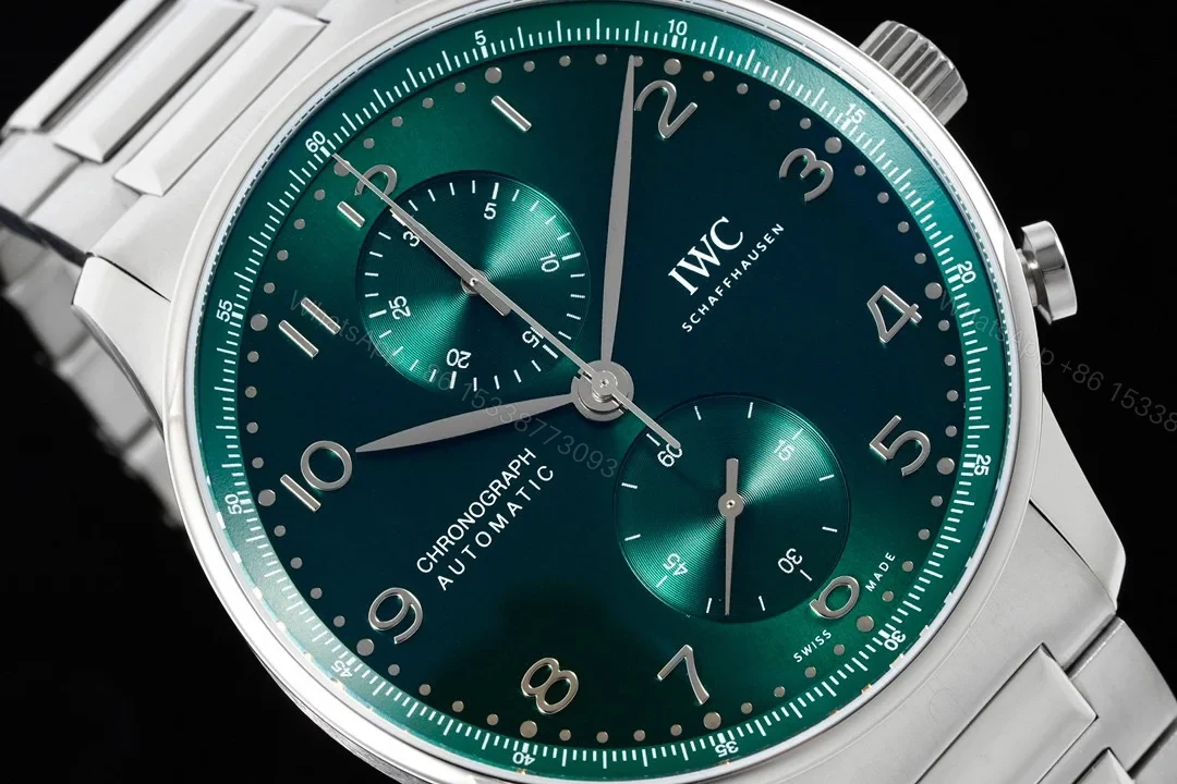 View 4 of IWC Portugieser Green Replica 41MM Premium Chronograph Steel Bracelet Edition IW3716-18