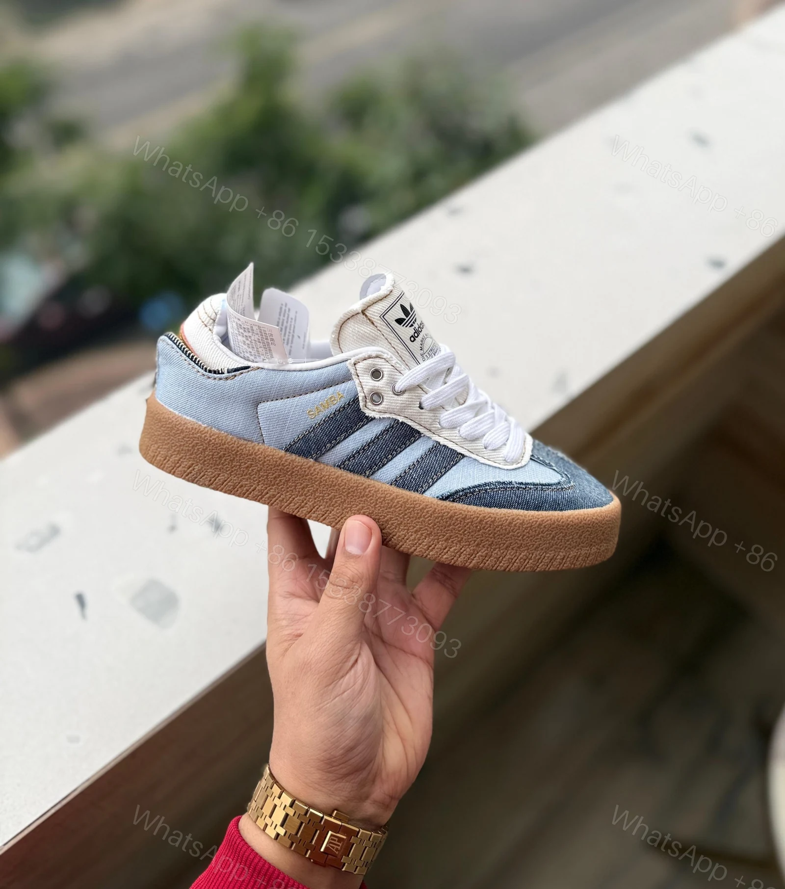 View 7 of NEW ADIDAS OG x ATOMS SAMBA STACKED DENIM REPLICA SHOES