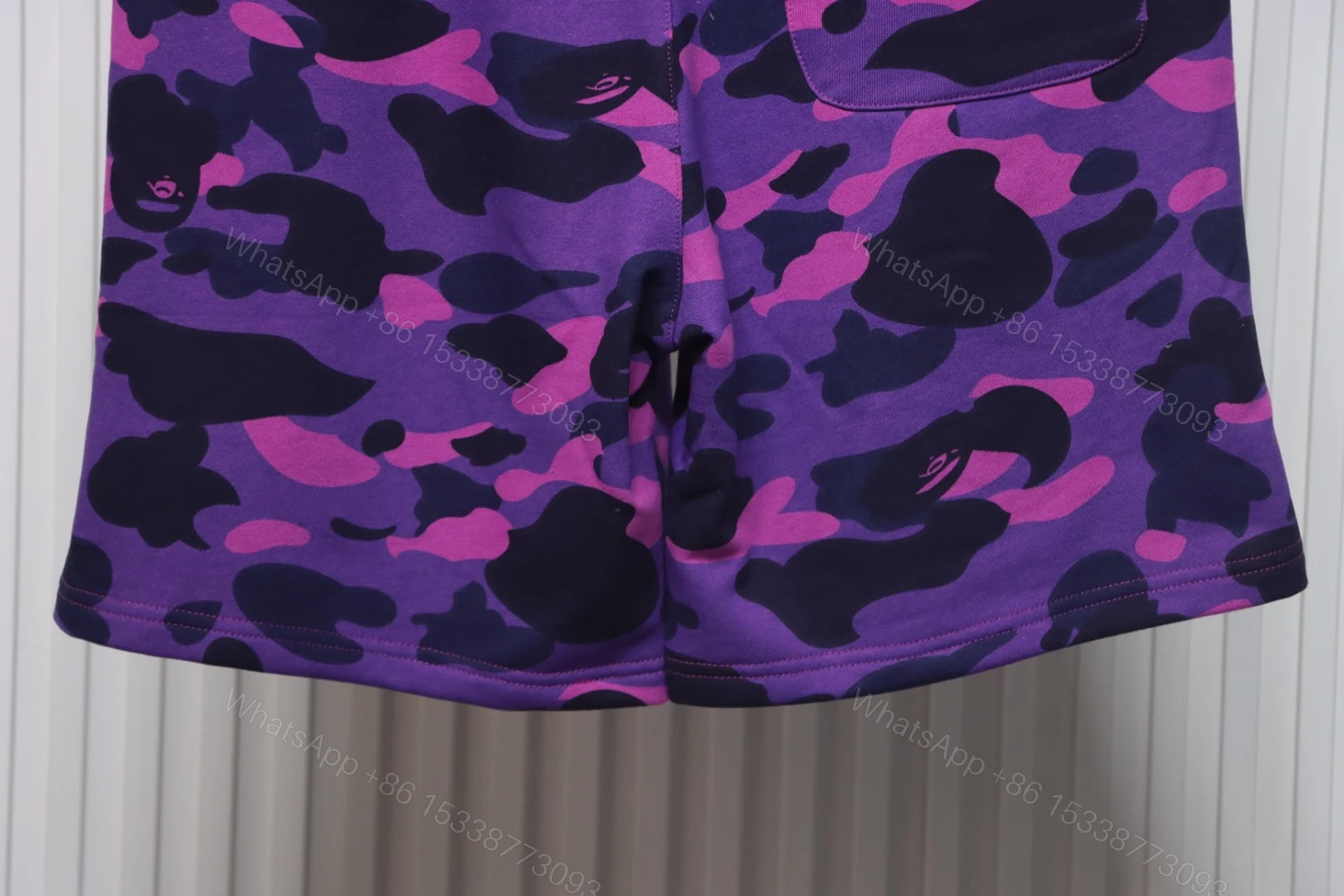 View 9 of Bape Camo Shark Shorts Purple
