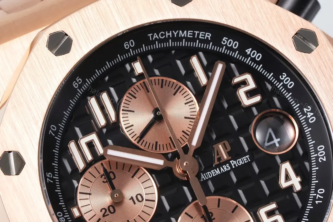 View 4 of JF Factory Audemars Piguet Royal Oak Offshore Rose Gold Bracelet Watch with Exclusive 4404 Chronograph Movement