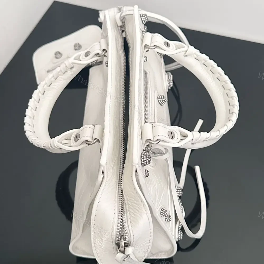 View 6 of 高仿Balenciaga*NeoCagole系列機車包白色