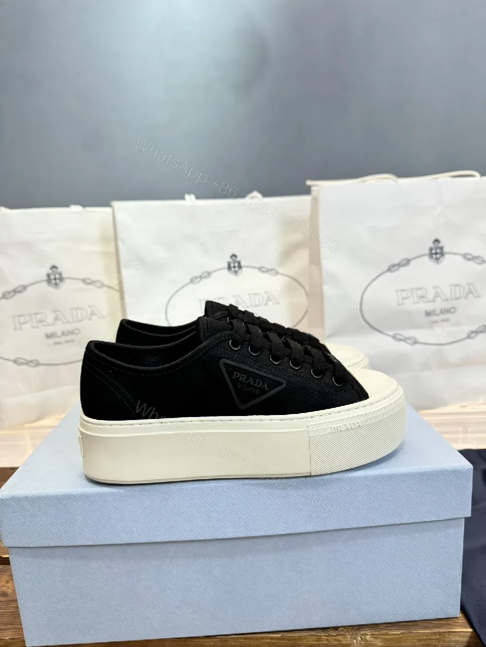 View 8 of Black Canvas Platform Sneaker - Luxe Streetwear Style, Comfortable
