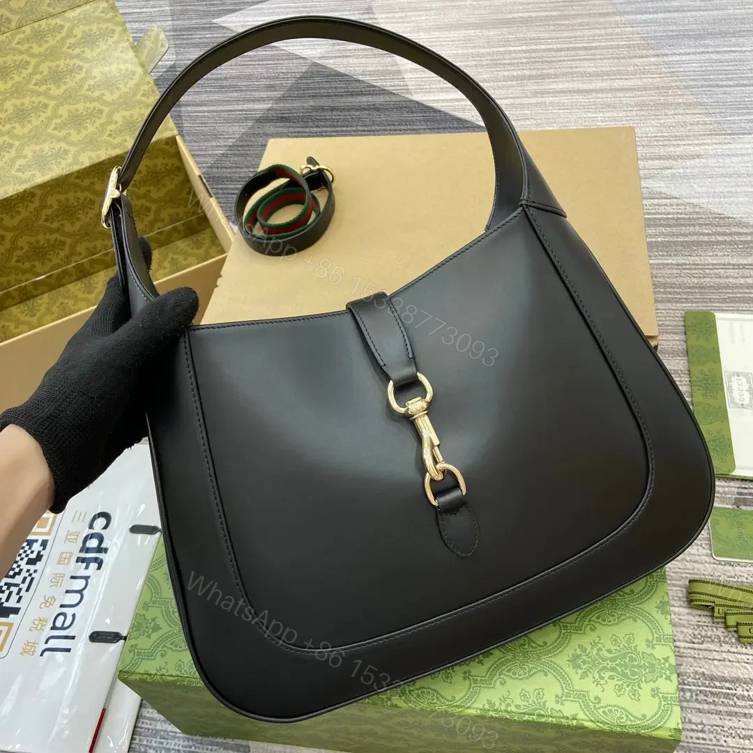 View 2 of JACKIE MEDIUM SHOULDER BAG 35 IN BLACK GOLD HARDWARE