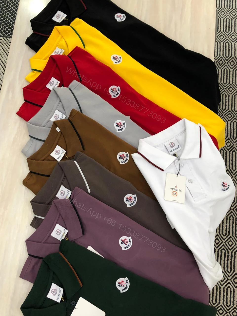 FIRST COPY MONCLER FABRIC COTTON LYCRA POLOS T-SHIRT — view 1