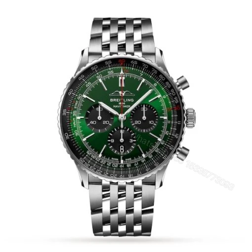 Replica Breitling Navitimer Men Automatic Green Stainless Steel Watch AB0137241L1A1 — view 1