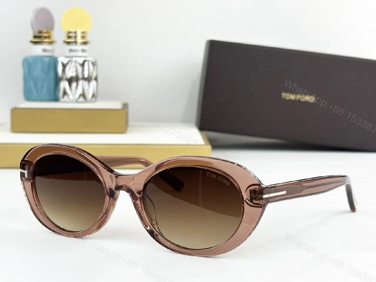 View 5 of Soft Rose Sunglasses: Gradient Lenses, Oversized Cat-Eye Style