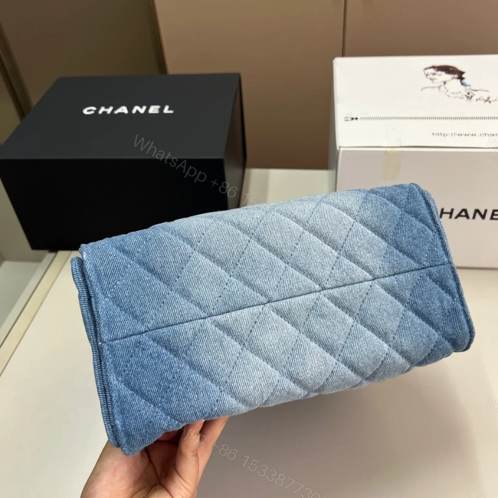 View 5 of Chanel 25 Small Handbag Washed Denim Blue 25Cm AS5293 B20603 U0475