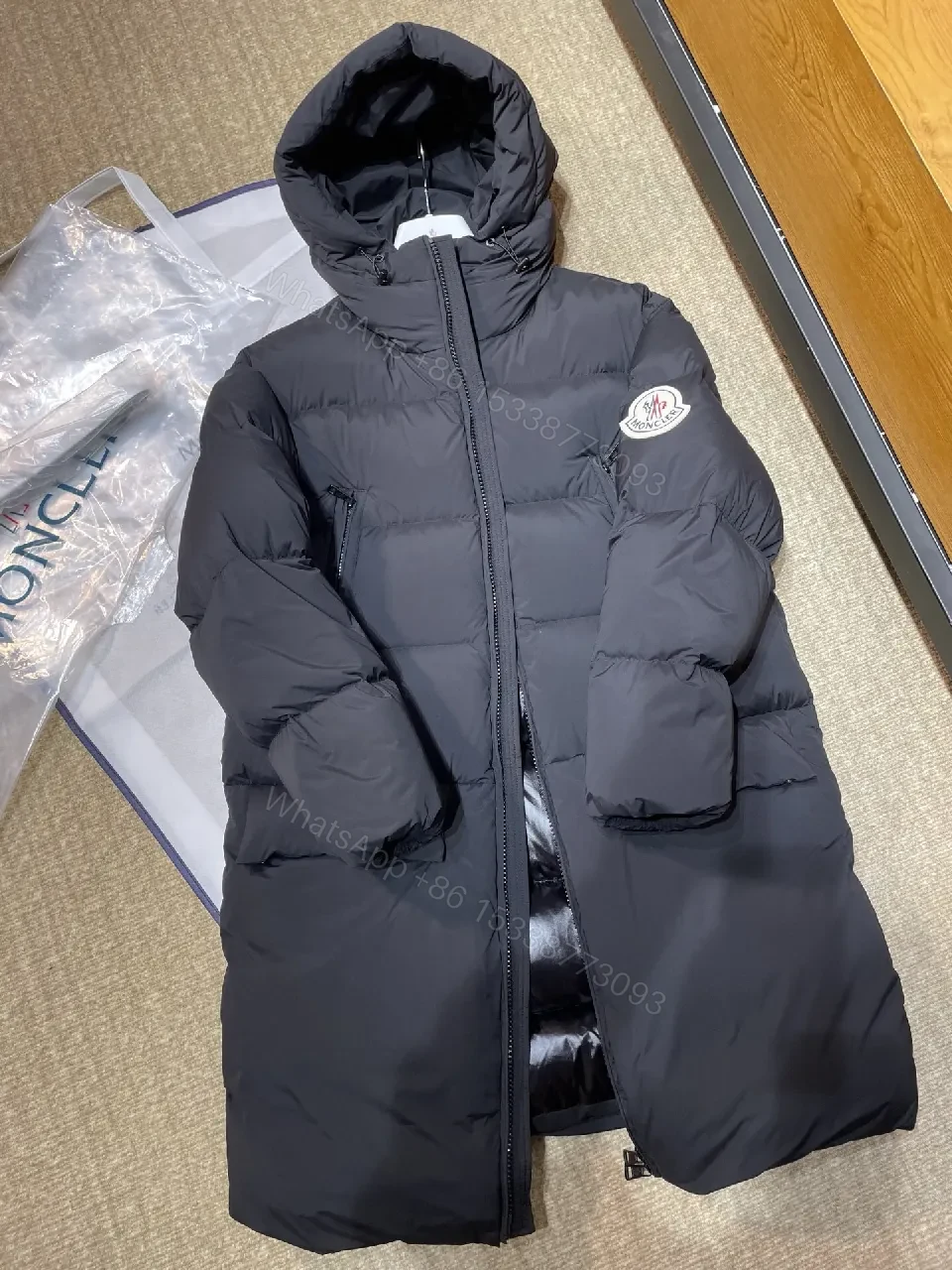 View 4 of Padded Down Coat: Luxe Quilted, Windproof Warmth, Black
