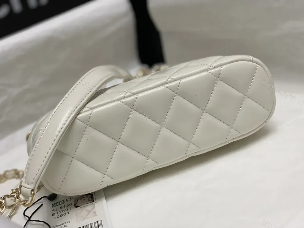 View 3 of Mini Quilted Luxe Mini Bag: Gold Hardware, Top Handle + Chain