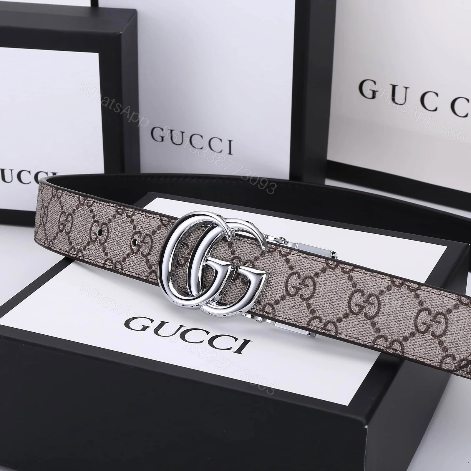 View 4 of GUCCI GG MARMONT REVERSIBLE BELT BEIGE 627055 92TIN 4075