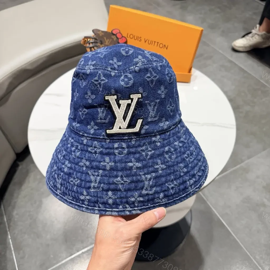 View 8 of Denim Monogram Bucket Hat – Luxury Everyday Style
