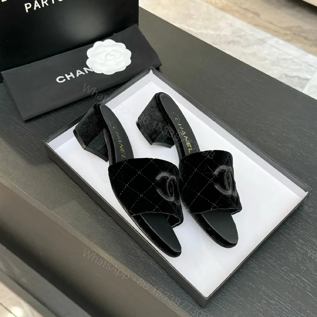 View 9 of Quilted Velvet Mules: Logo Detail, Everyday Luxury, Comfort