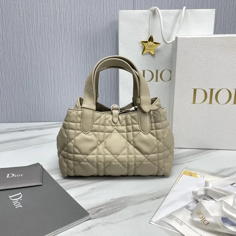 View 6 of Nude Quilted Dior Tote: Couture Charm, Everyday Versatility