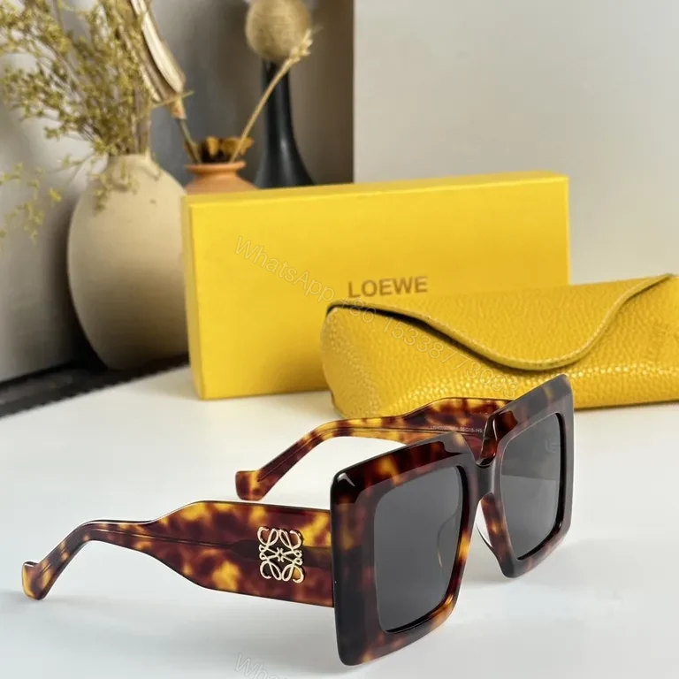 View 8 of Bold Geometry Sunglasses: Black Acetate, Loewe-Logo Edge