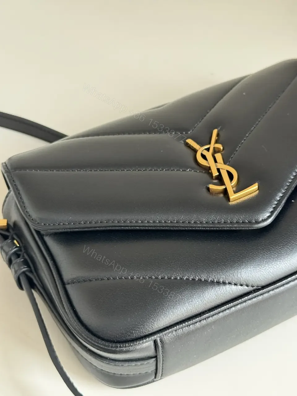 View 4 of Quilted Crossbody Bag in Gold Hardware, Luxe Style, Compact