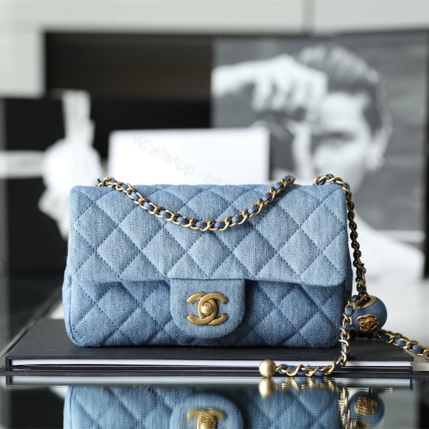香港高仿Chanel22C系列水洗丹寧牛仔口蓋包免檢版 — view 1