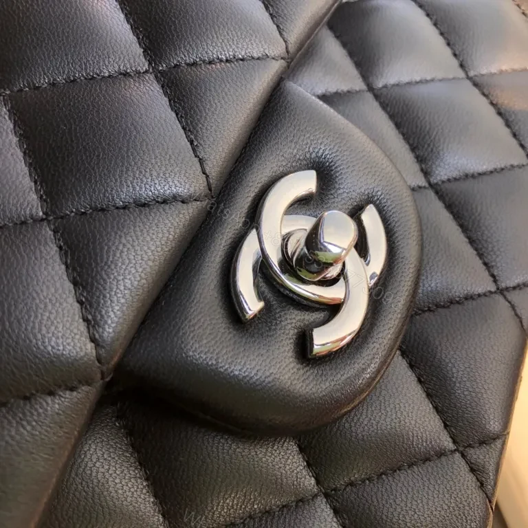 View 7 of Chic Quilted Black Chain-Shoulder Bag - Timeless Luxury