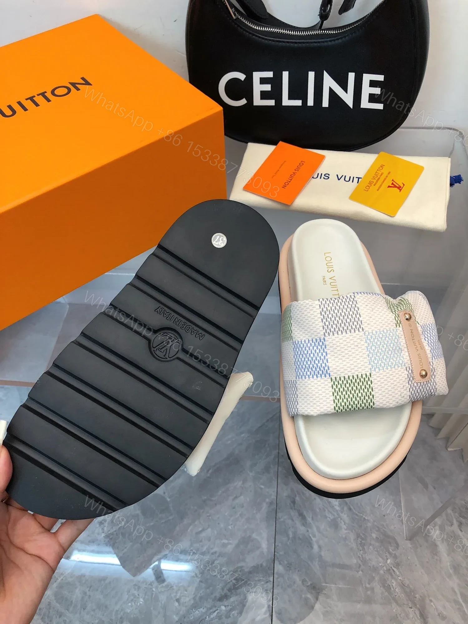 View 6 of LV Women Multi Color Patterned Fabric Slippers