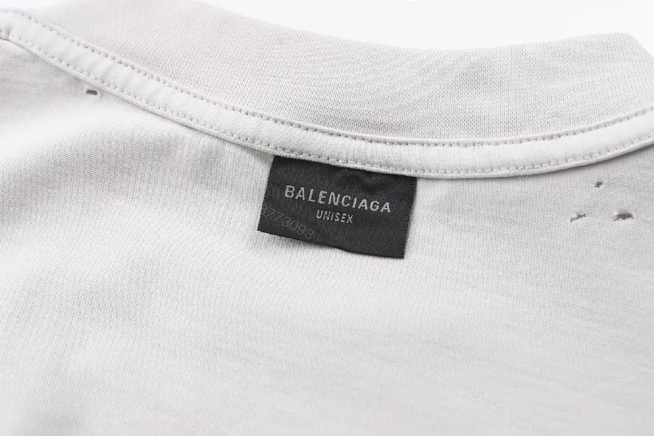 View 11 of White Distressed Logo Tee - Oversized Crew Neck Short-Sleeve Shirt