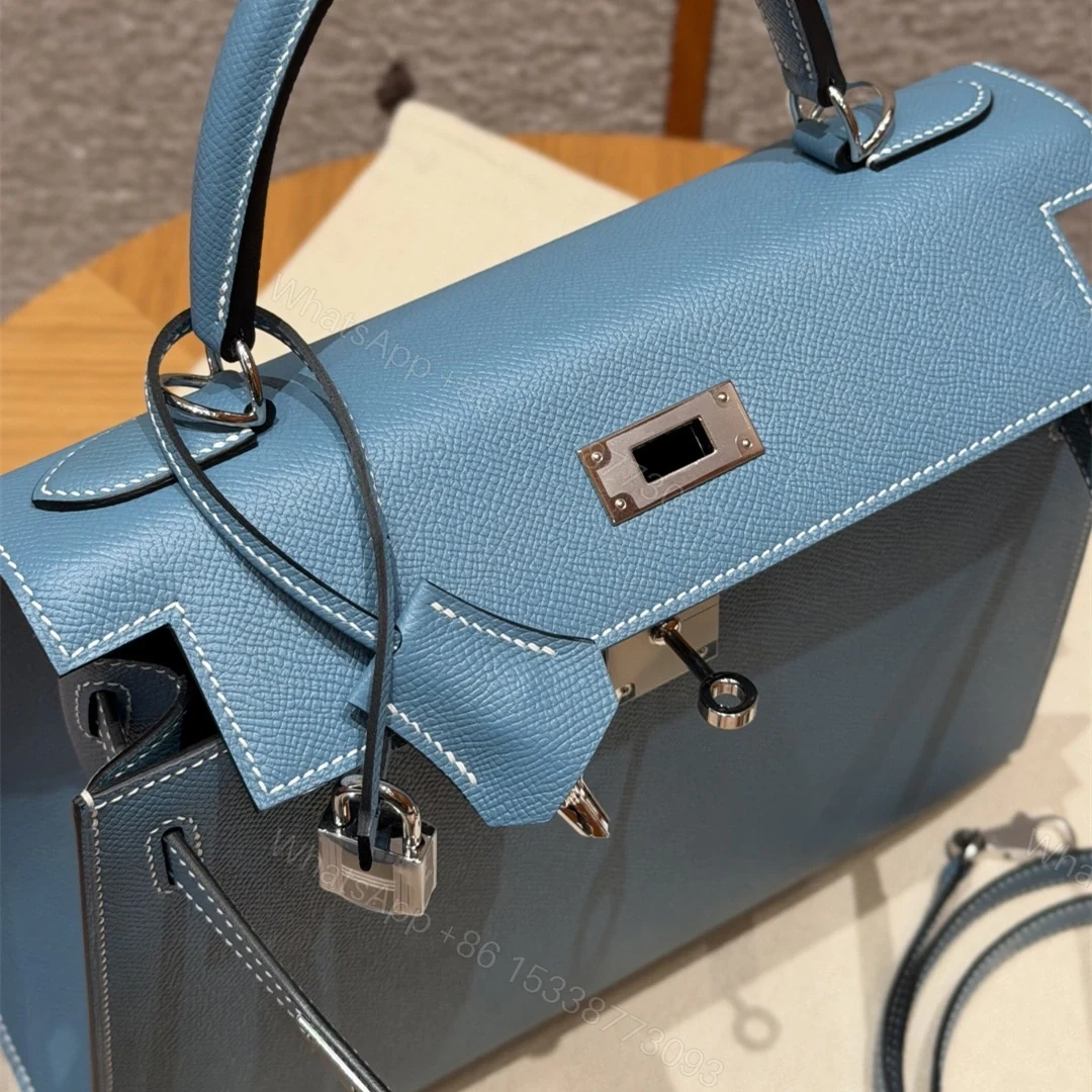 View 15 of 高仿Hermes*Kelly28系列H043130EP7C牛仔藍銀扣牛皮純手工