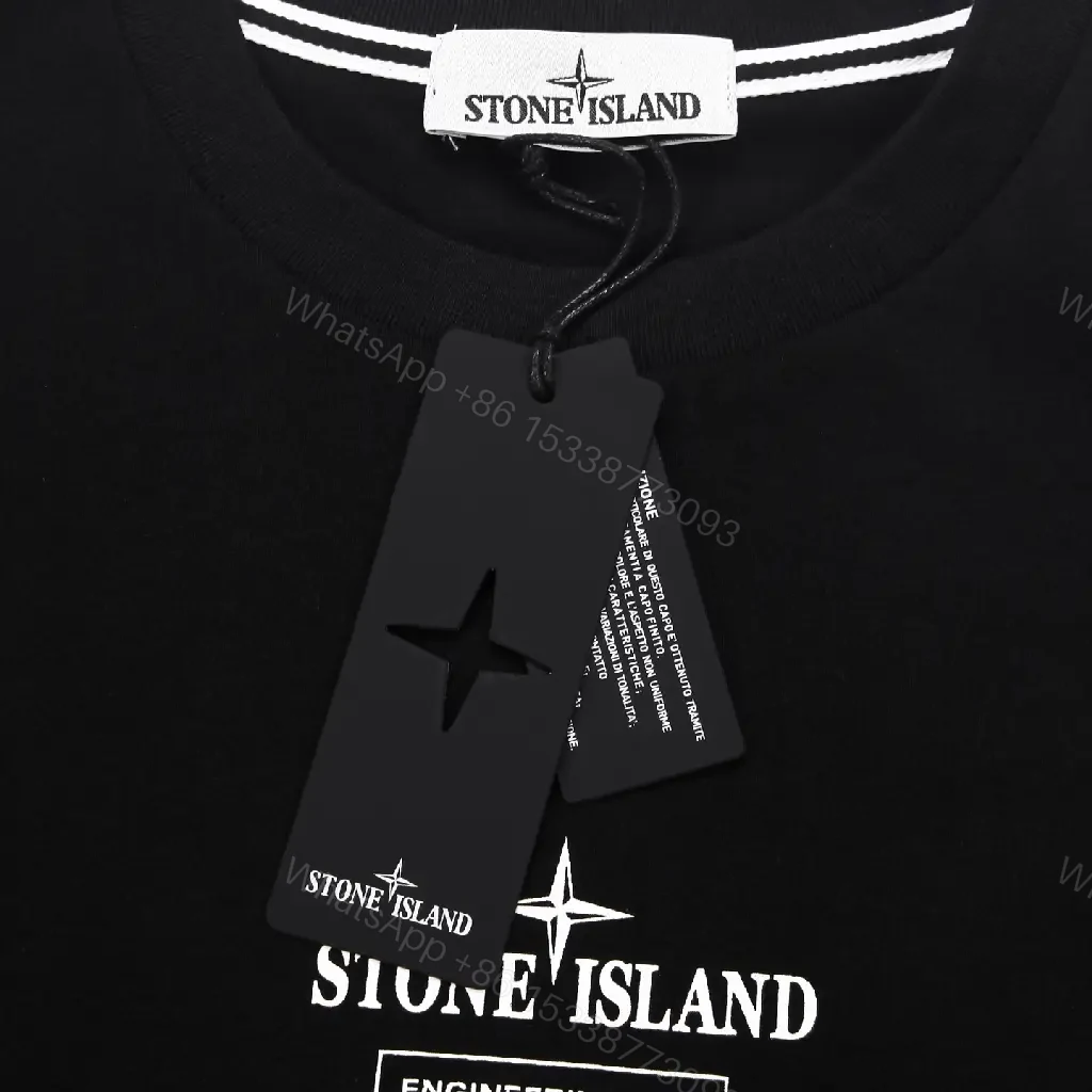 View 6 of Black Cotton Crest Tee — Minimalist, Modern Utility, SoftFeelTM