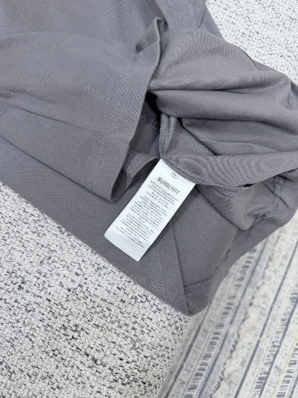 View 6 of Gray Embossed Cotton-Blend Tee – Minimalist Luxe, All-Day Comfort