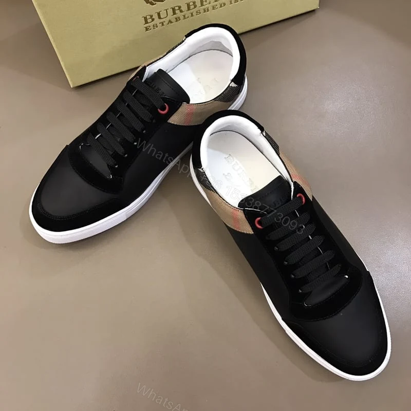 View 4 of BURBERRY LEATHER AND HOUSE CHECK SNEAKERS – BBR26