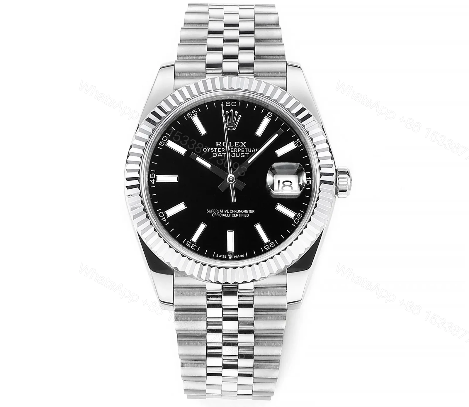 GM Factory Clean Factory DDF Silver Black Classic Datejust Watch — view 1