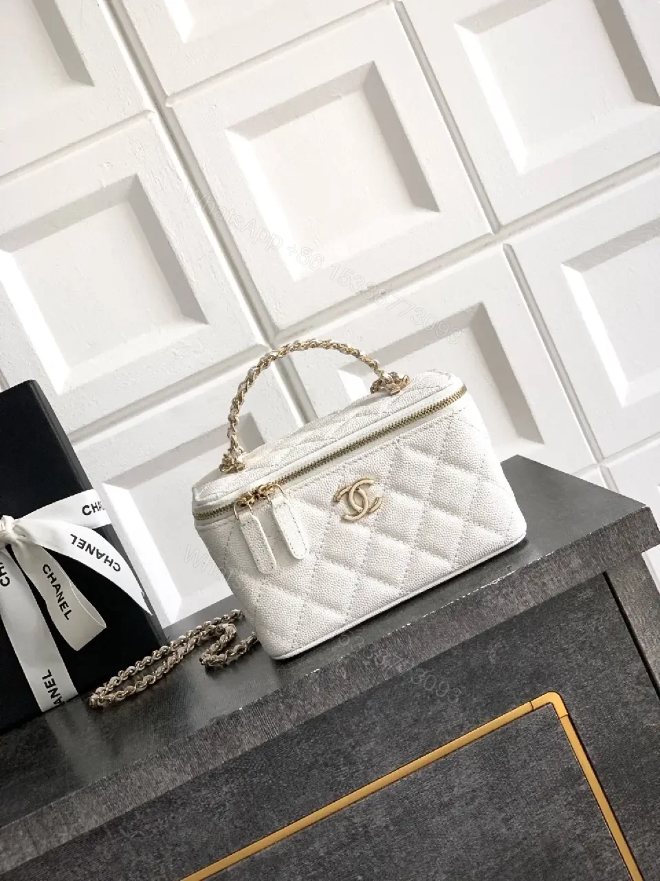 View 4 of Quilted Mini Bag with Gold Chain: Luxe Everyday Carry