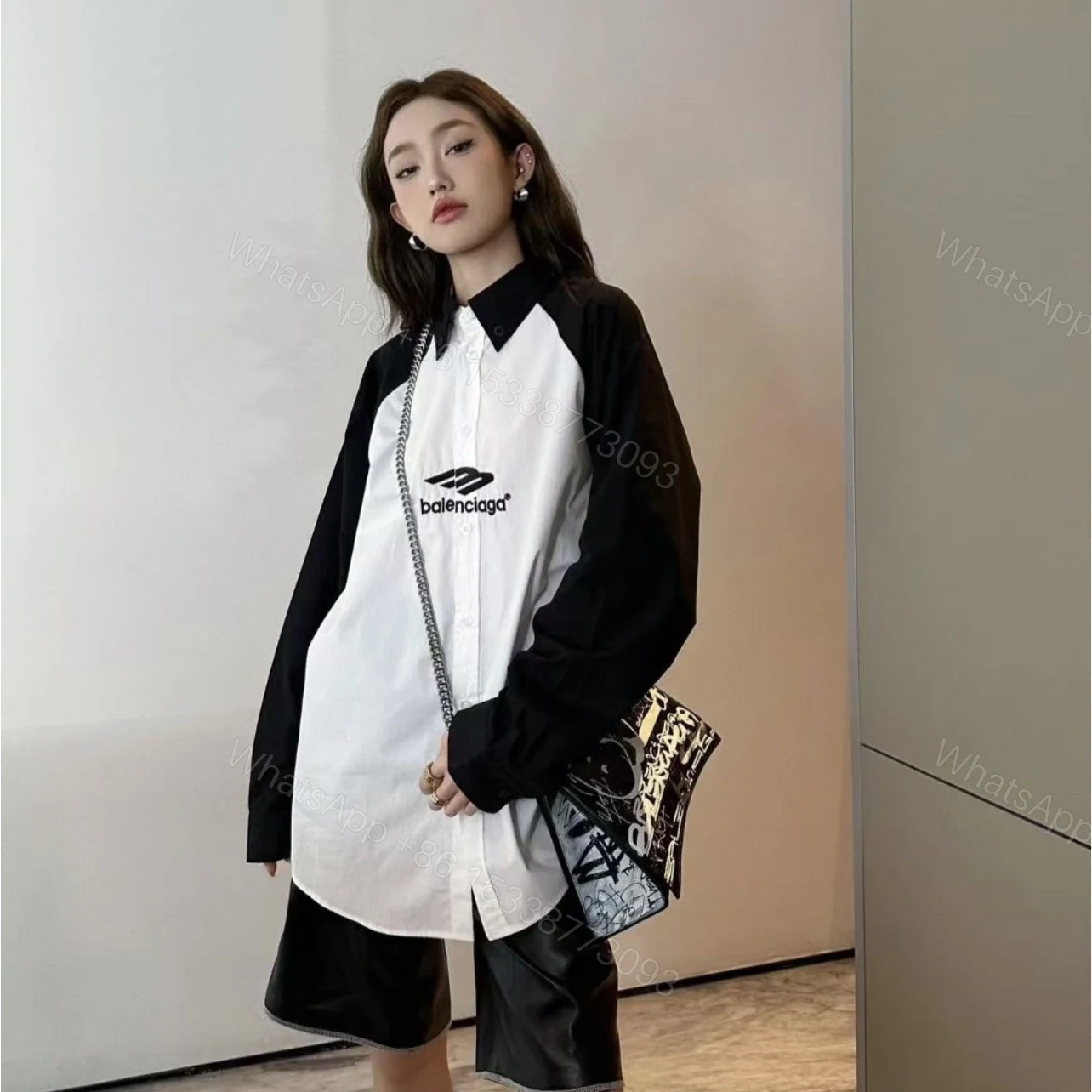 View 13 of 高仿Balenciaga*SS23系列738841拼色防曬外套