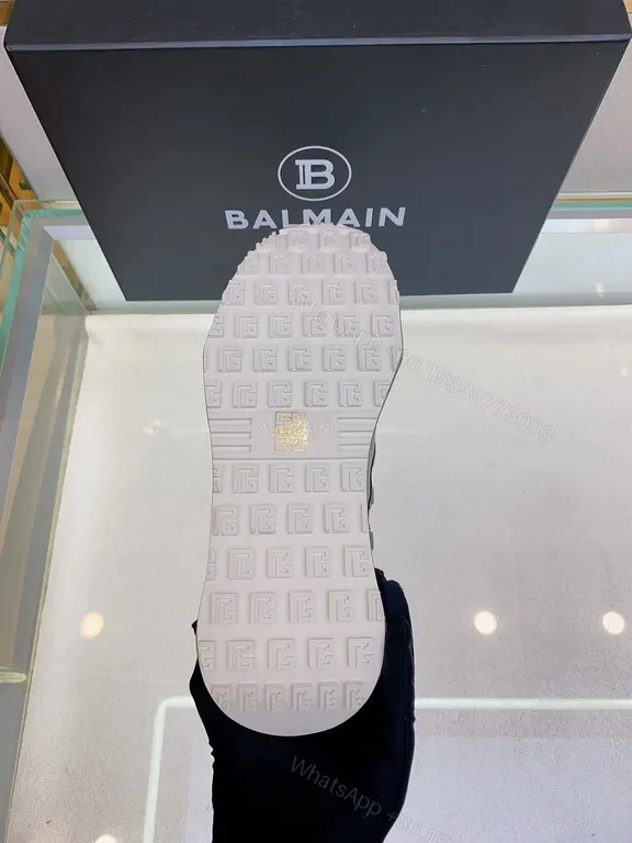View 7 of Grey Knit Balmain Luxury Sneaker - Breathable, All-Day Comfort