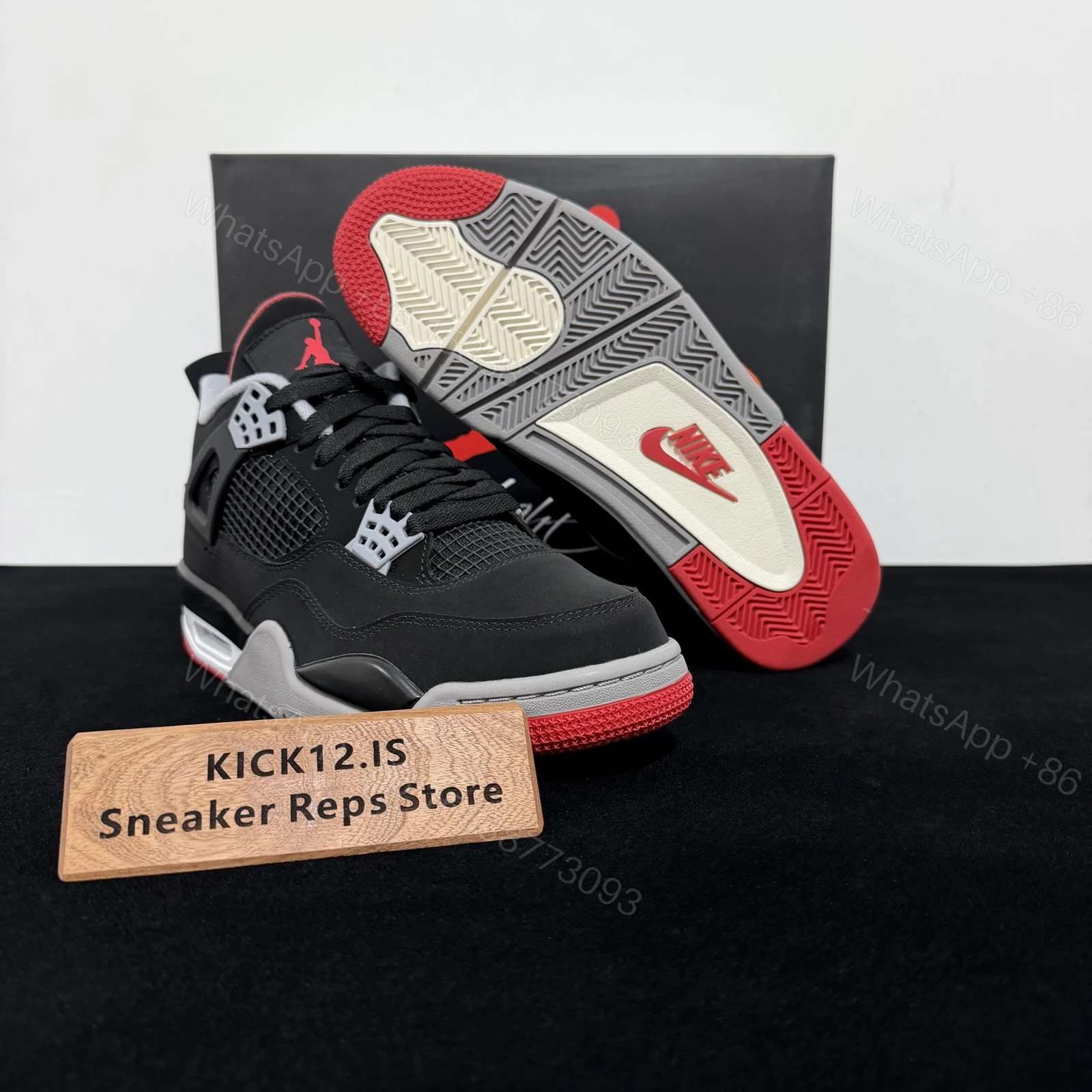 View 3 of Air Jordan 4 Retro Bred 2019 Reps