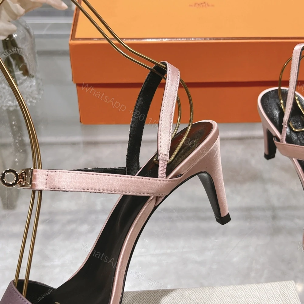 View 9 of 高仿Hermes*H232133Z9J露趾細踭涼鞋淺粉9.5CM免檢版