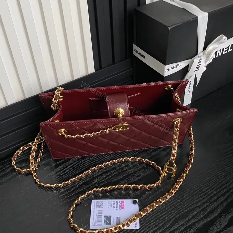 View 7 of Chic Quilted Velvet Bag with Gold Chain Strap â€” Luxury Everyday