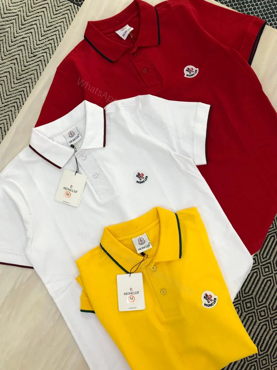 View 10 of FIRST COPY MONCLER FABRIC COTTON LYCRA POLOS T-SHIRT