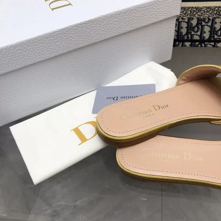 View 3 of Metallic Knit Luxe Slides: Dior Signature Comfort Slip-Ons