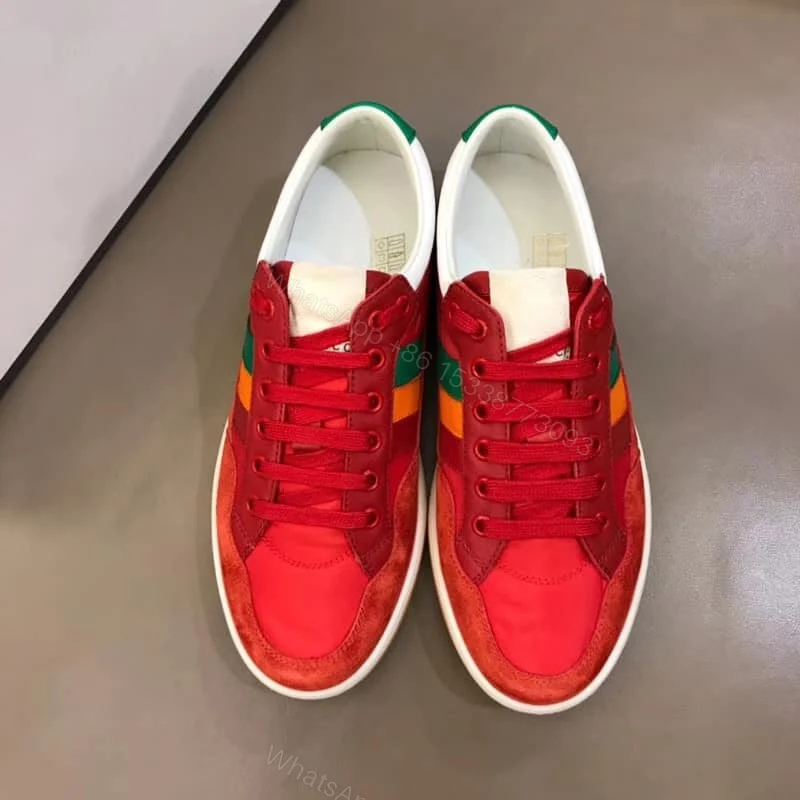 View 8 of GUCCI MEN’S RED LEATHER AND NYLON SNEAKERS – GC62