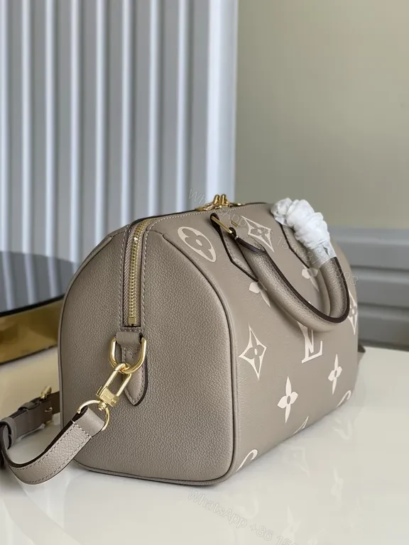 View 6 of Grey-Brown LV Monogram Satchel - Elegant Leather Bag