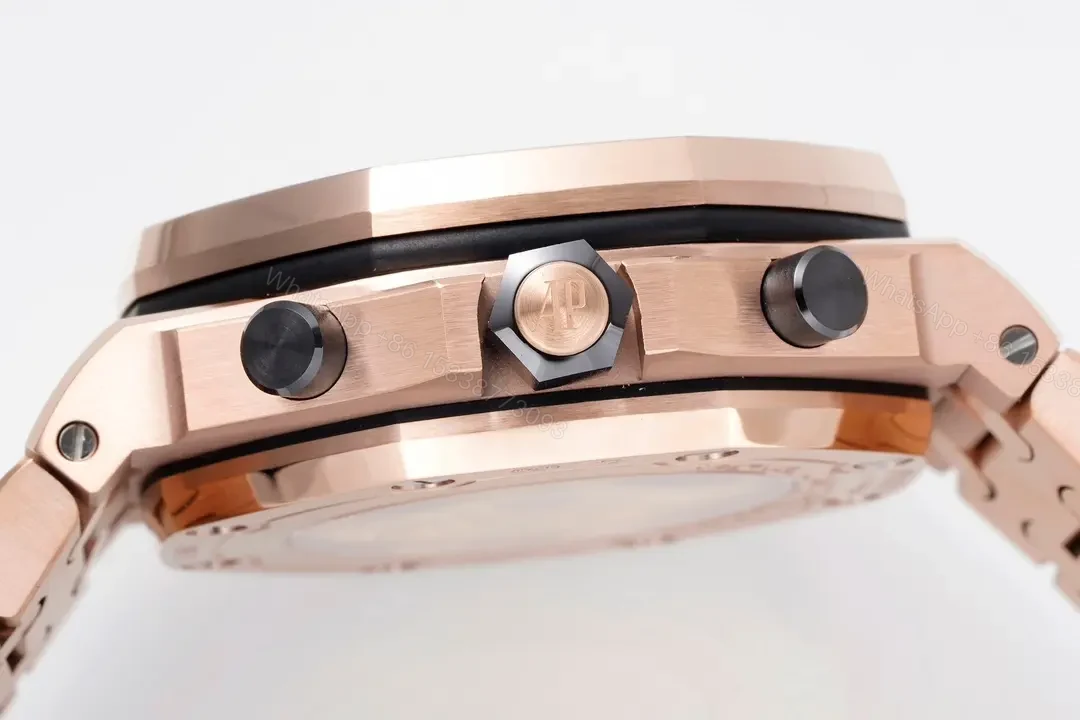 View 7 of JF Factory Audemars Piguet Royal Oak Offshore Rose Gold Bracelet Watch with Exclusive 4404 Chronograph Movement